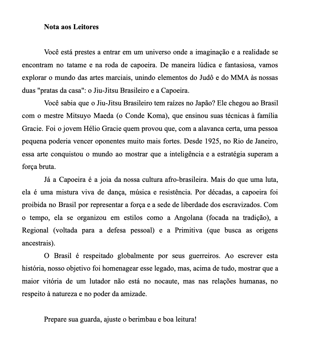 Nota aos leitores do livro